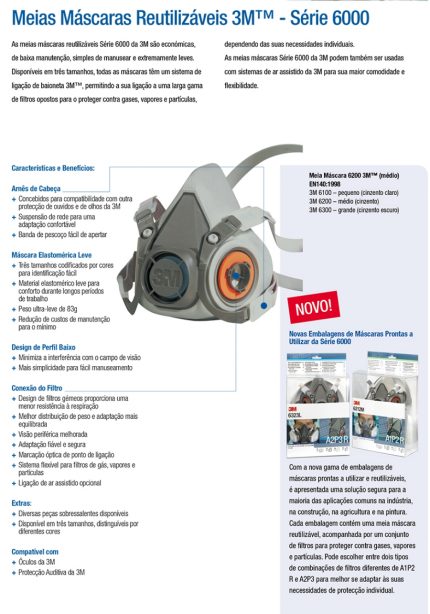Meias Máscaras Reutilizáveis 3M™ - Série 6000