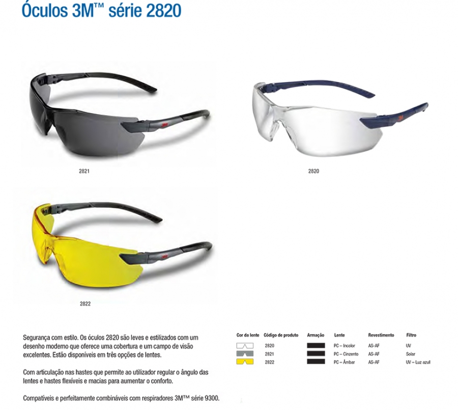 Óculos 3M™ série 2820