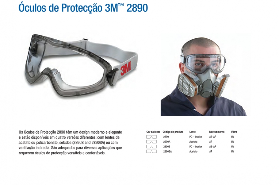 Óculos de Protecção 3M™ 2890