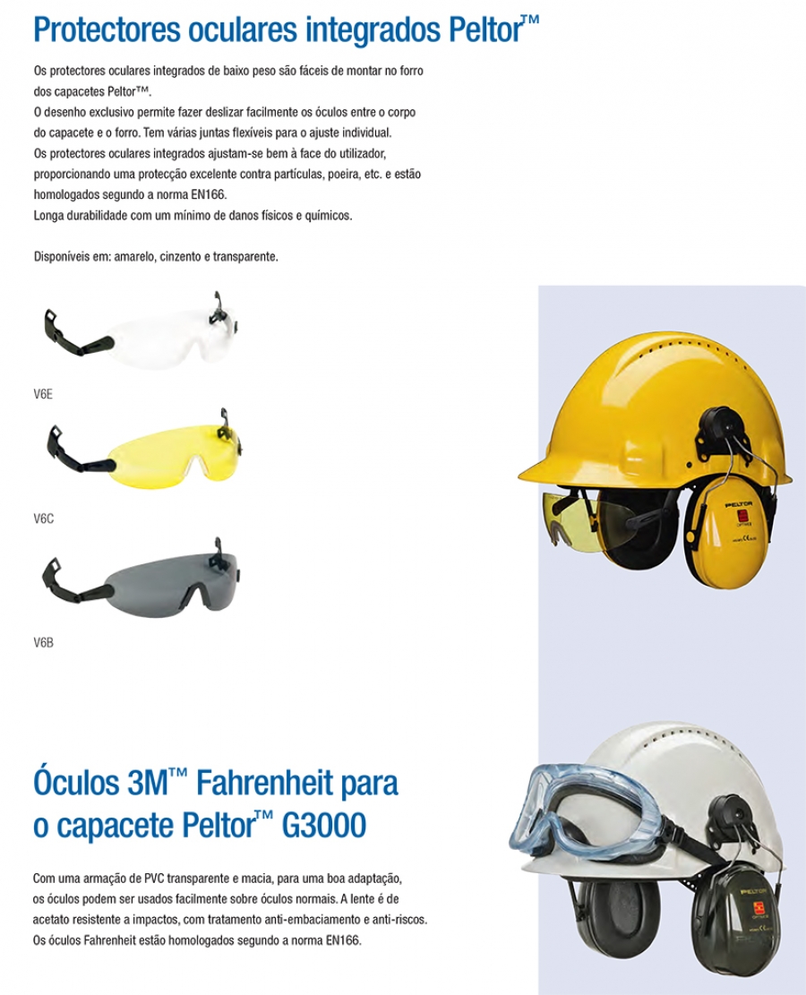 Protectores oculares integrados Peltor™