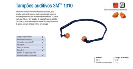 Tampões auditivos 3M™ 1310