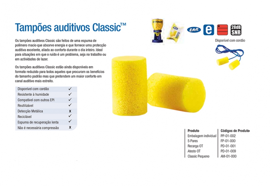 Tampões auditivos Classic