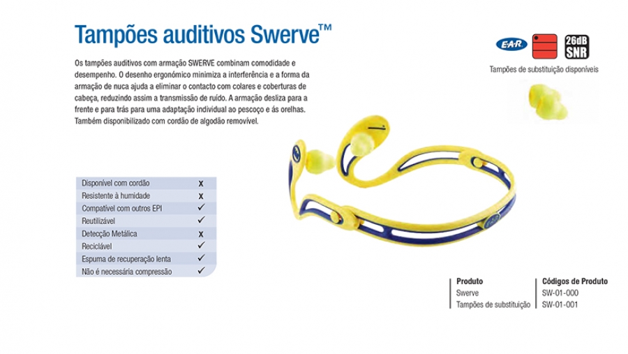 Tampões auditivos Swerve™