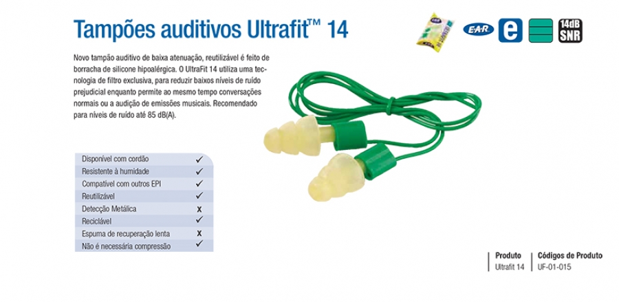 Tampões auditivos Ultrafit™ 14
