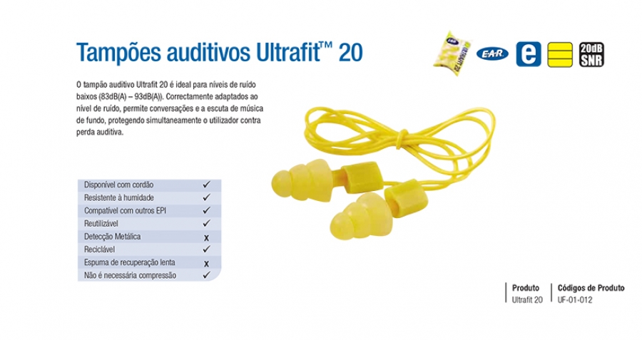 Tampões auditivos Ultrafit™ 20