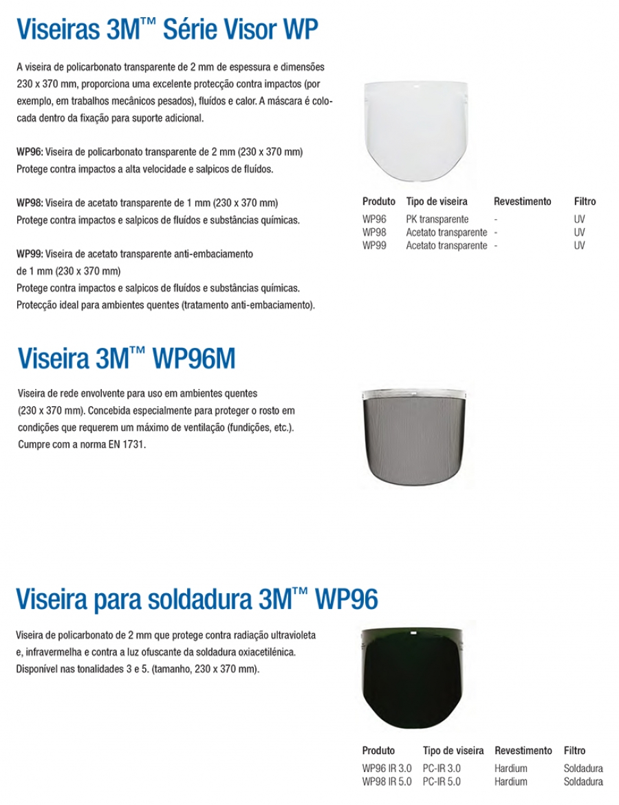 Viseiras 3M™ para Arnês